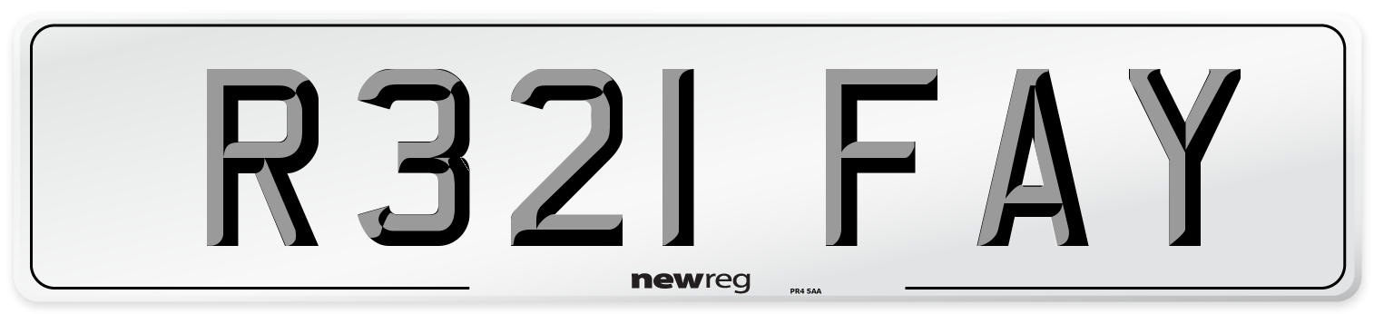 R321 FAY Number Plate from New Reg